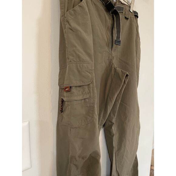 REI UPF 30 Belted Denali Pants Womens Brown Nylon 6 Pocket Roll Hem Sz 10 Hiking - Picture 4 of 9